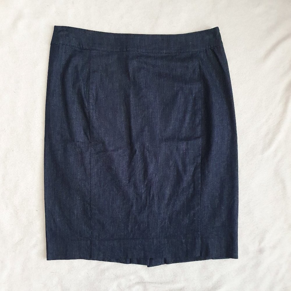 Ann Taylor LOFT Dark Chambray Pencil Skirt Size 0